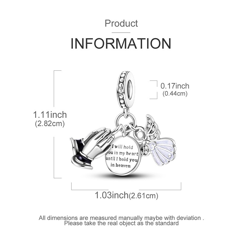 MULA European Faith Pendant DIY Charm CZ Fit Lady Bracelet 925 Sterling Silver