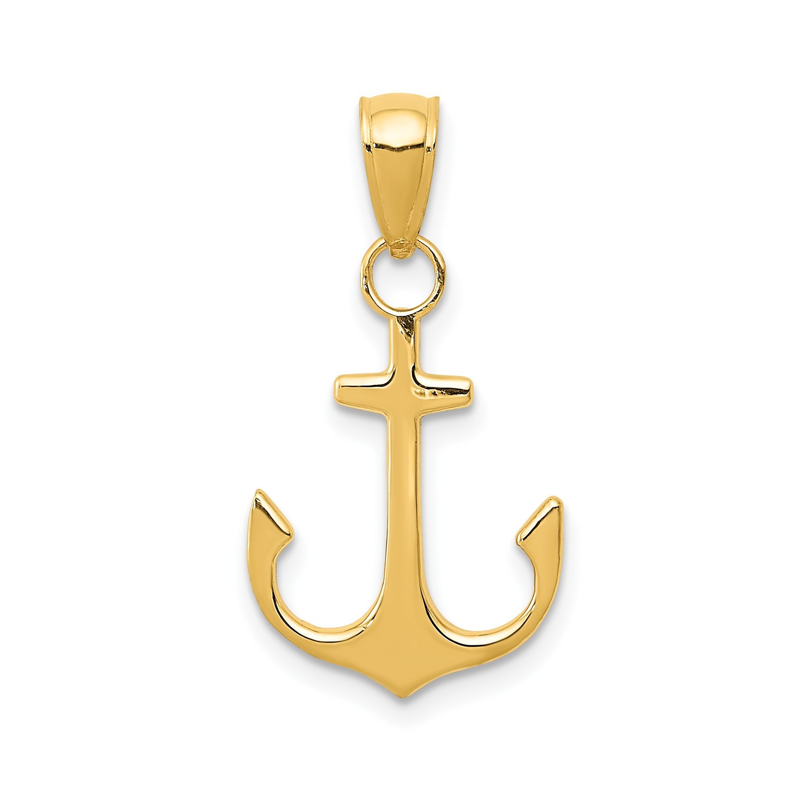 10k Yellow Gold Anchor Pendant Nautical Cross Maritime Christian Spiritual Jewel
