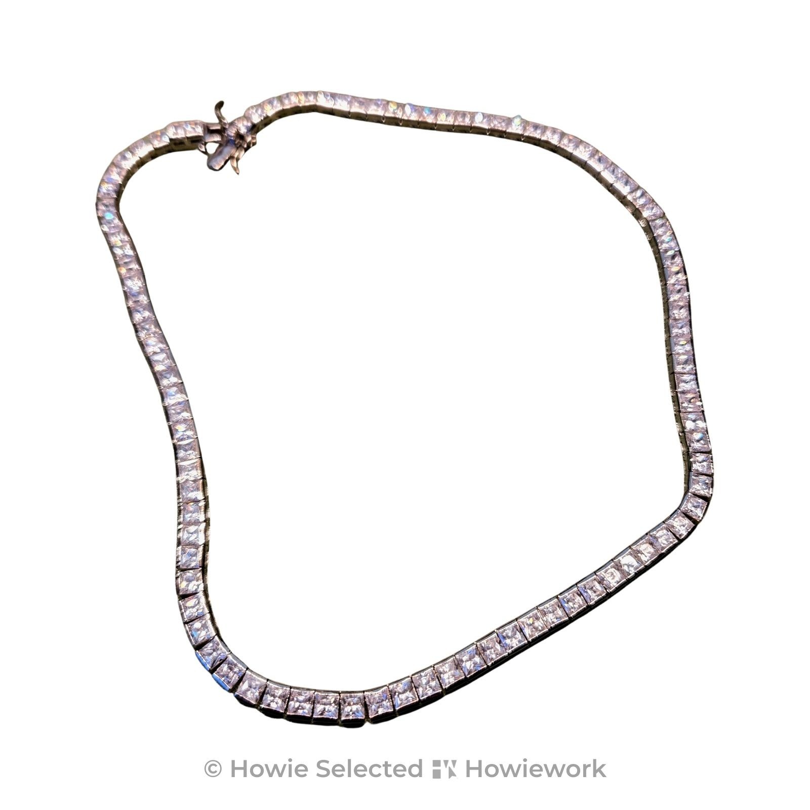 Landau Moissanite Sterling Silver Tennis Necklace 35g 2011 w/ Box & Receipt