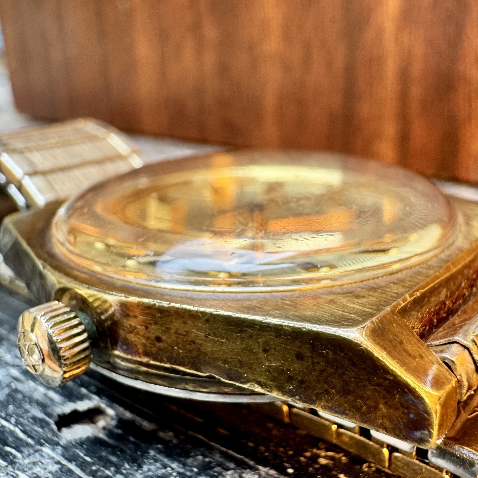 Vintage 1970s Omega Automatic Gold Plated Barcode 166.0118 cal 1480 Swiss 36mm