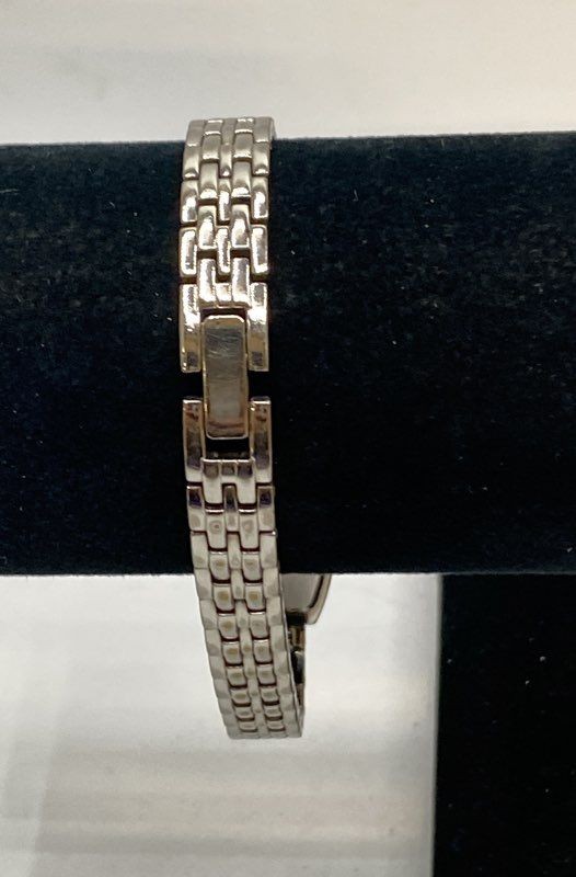 Citizen Women’s Tonneau Quartz Watch Silver Tone Rhinestone Bezel 5421-S011469