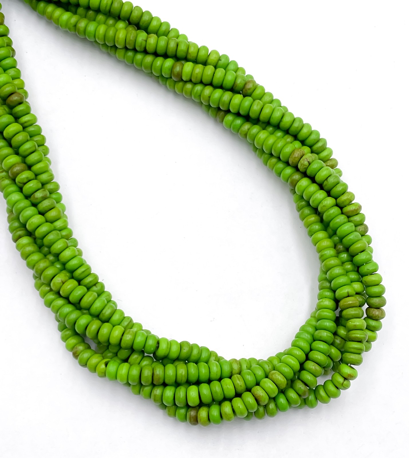 Dyed Howlite Turquoise Rondelle Shape Beads Size 2.5x5mm 15.5″ Strand