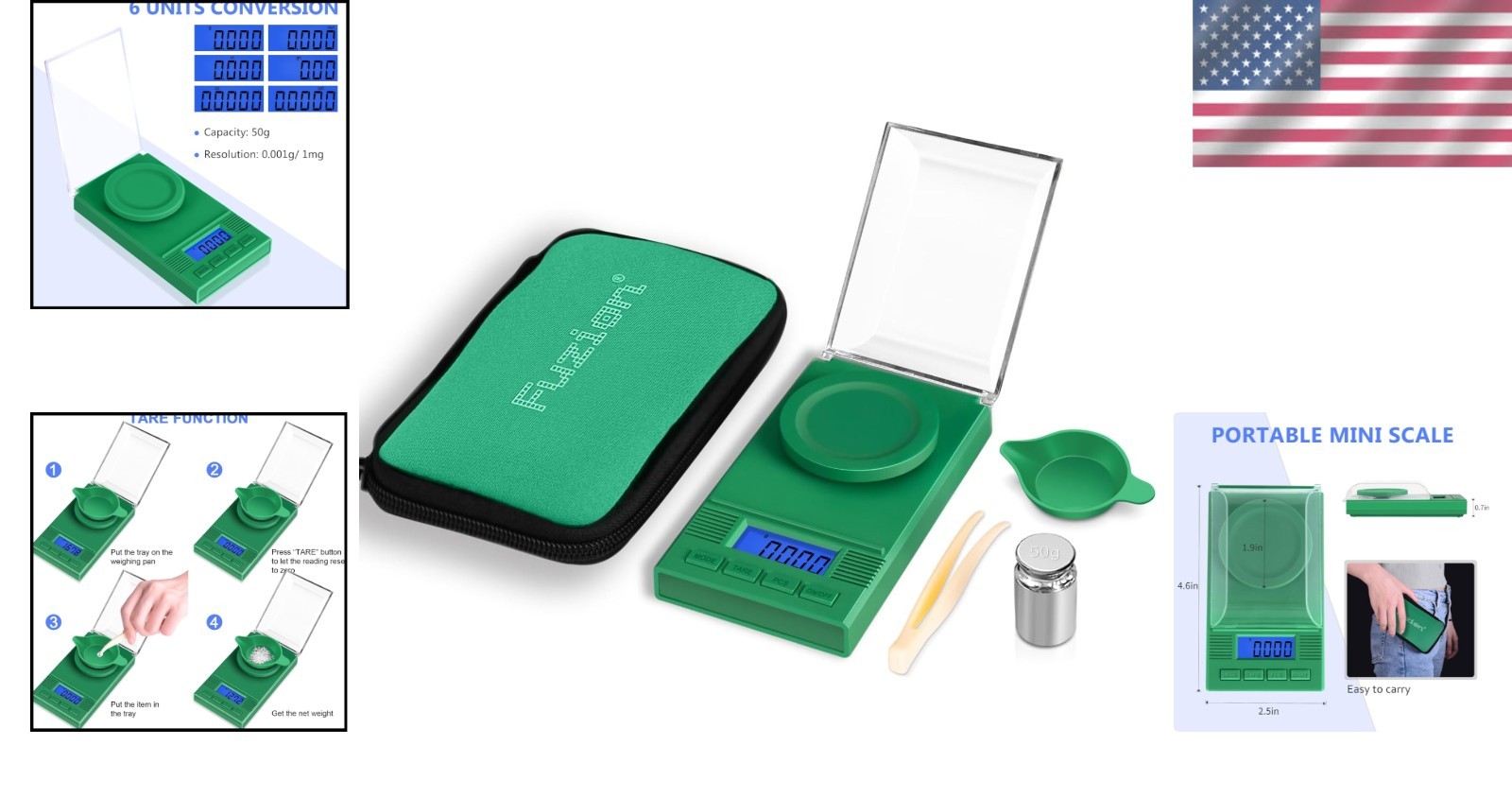 Ultra Portable 50g Digital Scale with Tare Function – Ideal for Jewelry & Gems