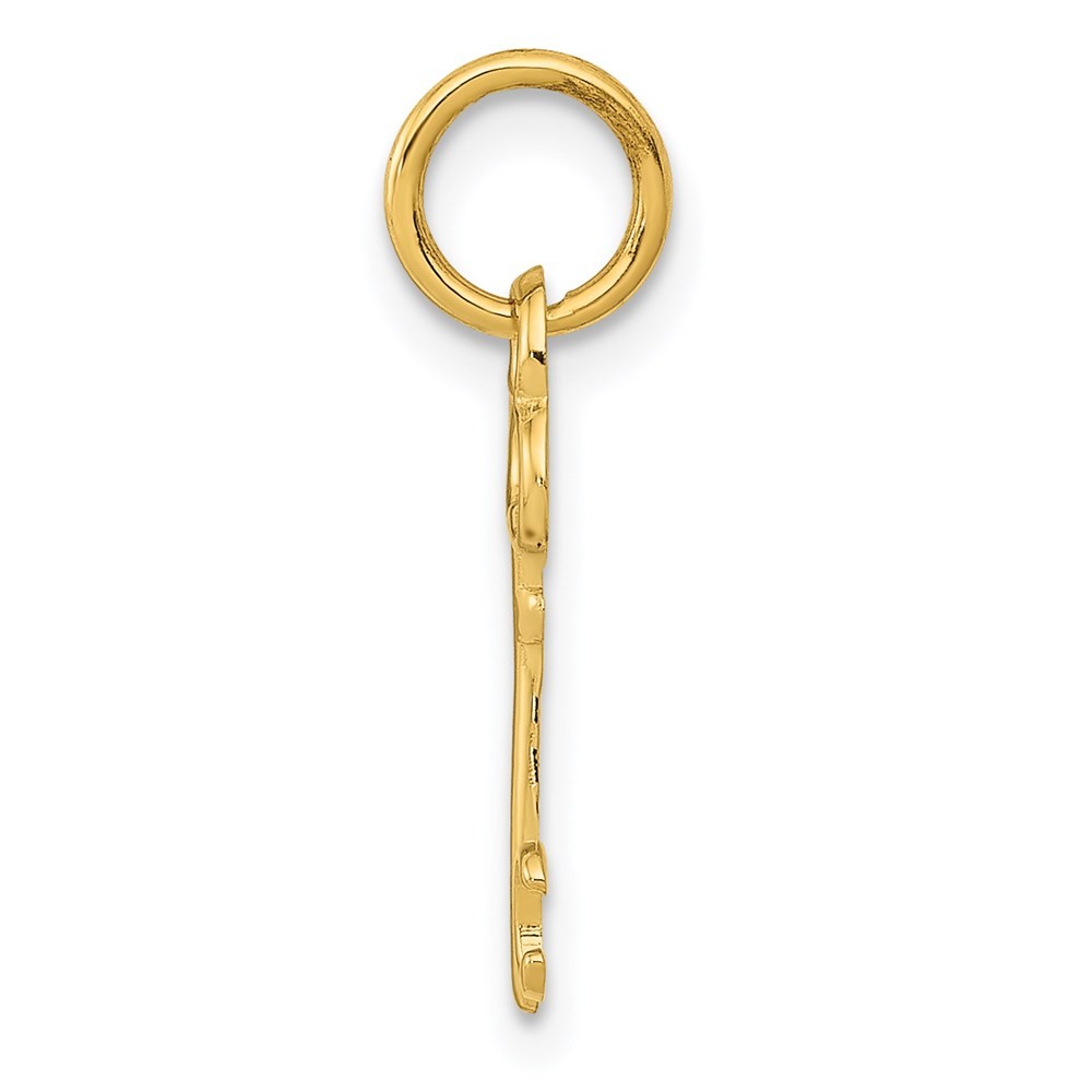 14K Yellow Gold Key Letter C Initial Charm Pendant; Length 15.53 mm; Wt. 0.27 g