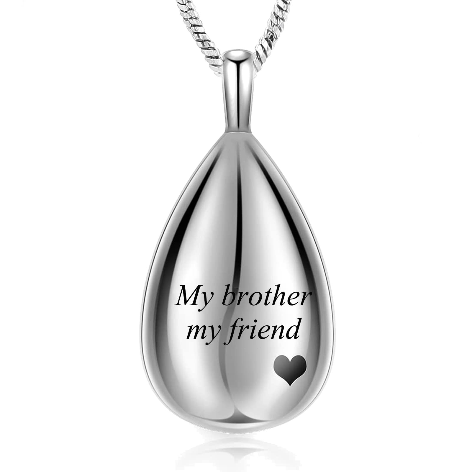 Carved Teardrop Keepsake Ashes Necklace Urn Pendant Cremation Memorial Jewelr…