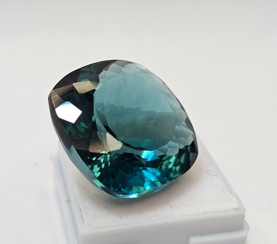 Cushion Cut Teal Blue Natural 52-53 Ct Tourmaline EGL Certified Gemstone KH931