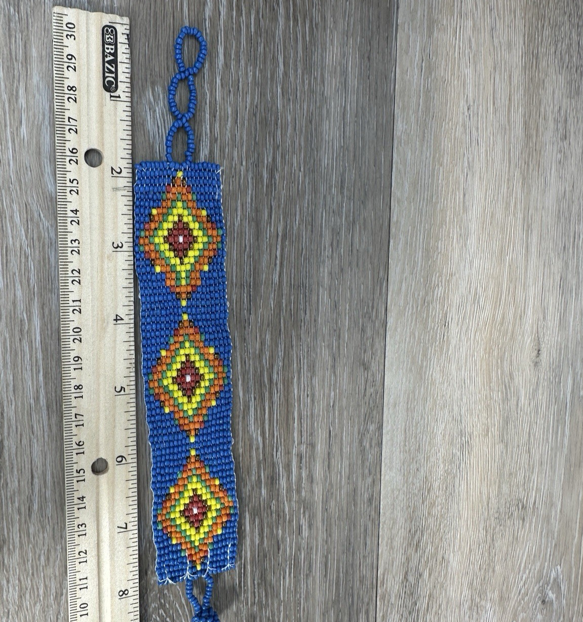 Native American Style Wide-Band Small Multi-Color Beaded Bracelet New Adjustable