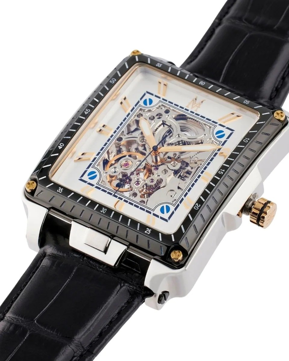 MONTIGNAC MOW904 Genuine Black Leather Automatic Men’s Watch