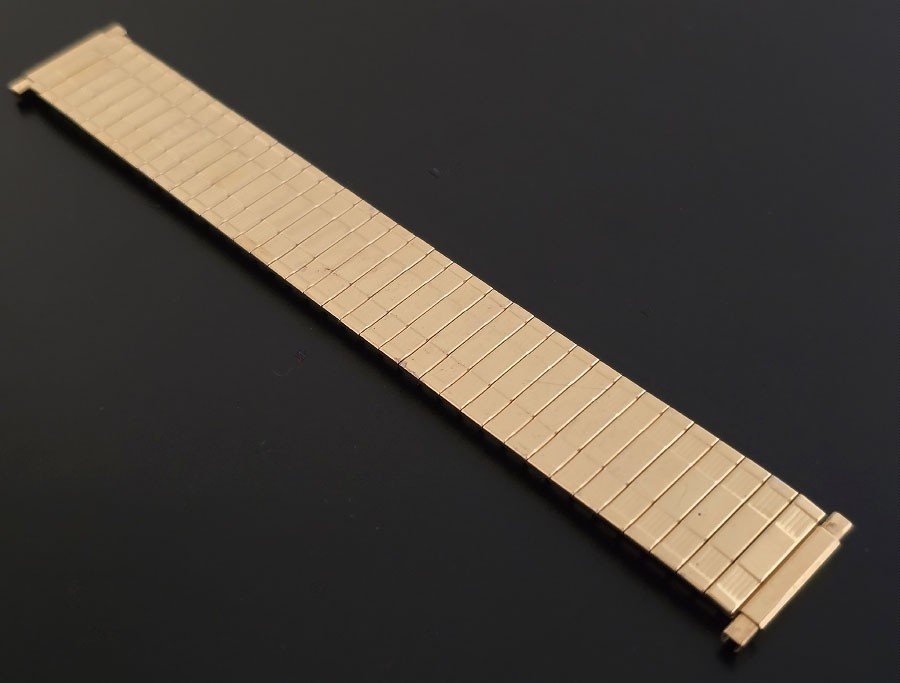 Estate Vintage Antique Mod/Retro Men’s 16mm to 22mm Yellow Gold-Tone Watch Band