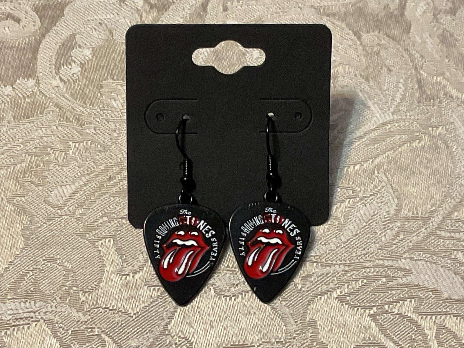 Rolling Stones Rock Music Band Festival Black Dangle Band Music Earrings