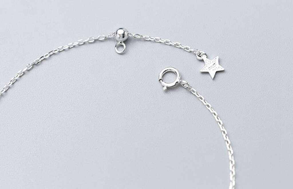 Fashion Women 925 Sterling Silver Hollow Moon Star Chain Hand Bracelet 6-7.5″