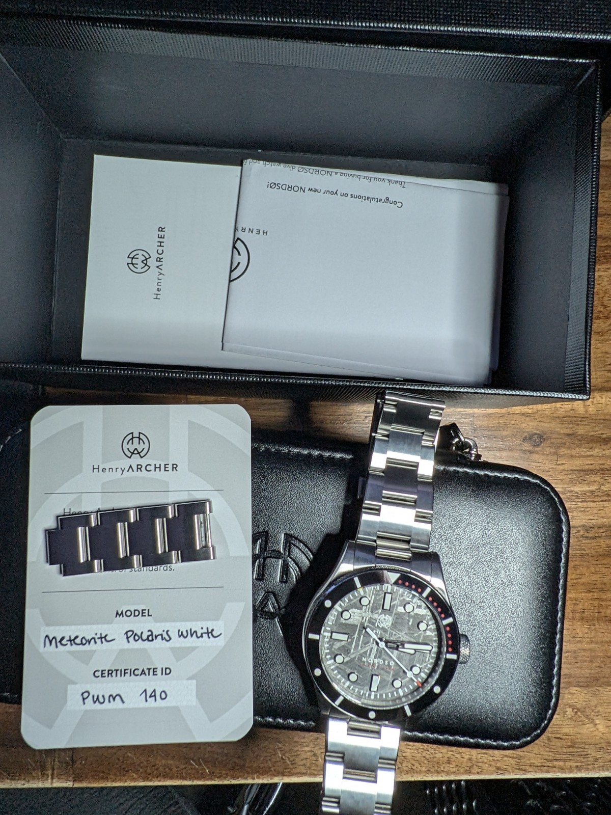 Henry Archer Nordso Meteorite Dial 40mm Watch