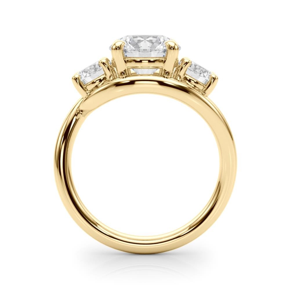 Lab Grown Diamond VS F 2.00-4.00 Ct 3-Stone Round Engagement Ring 14K Solid Gold