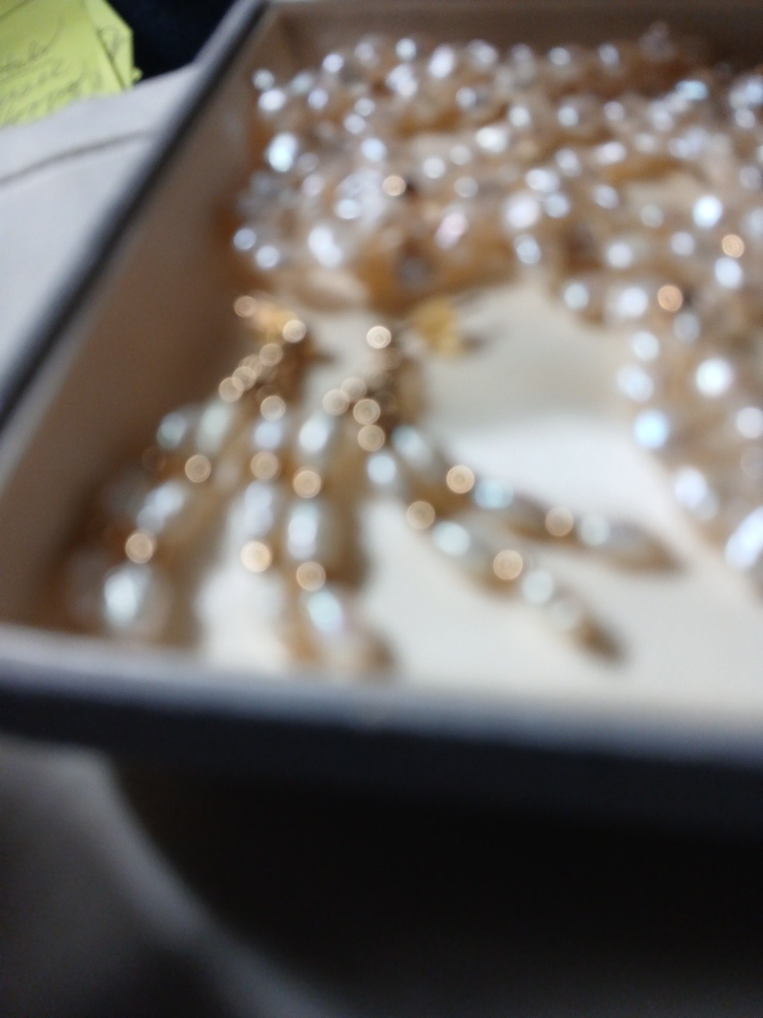 Heirloom Vintage 14K Gold Seedwater Pearl & Diamond 3 Strand Necklace & Stud…