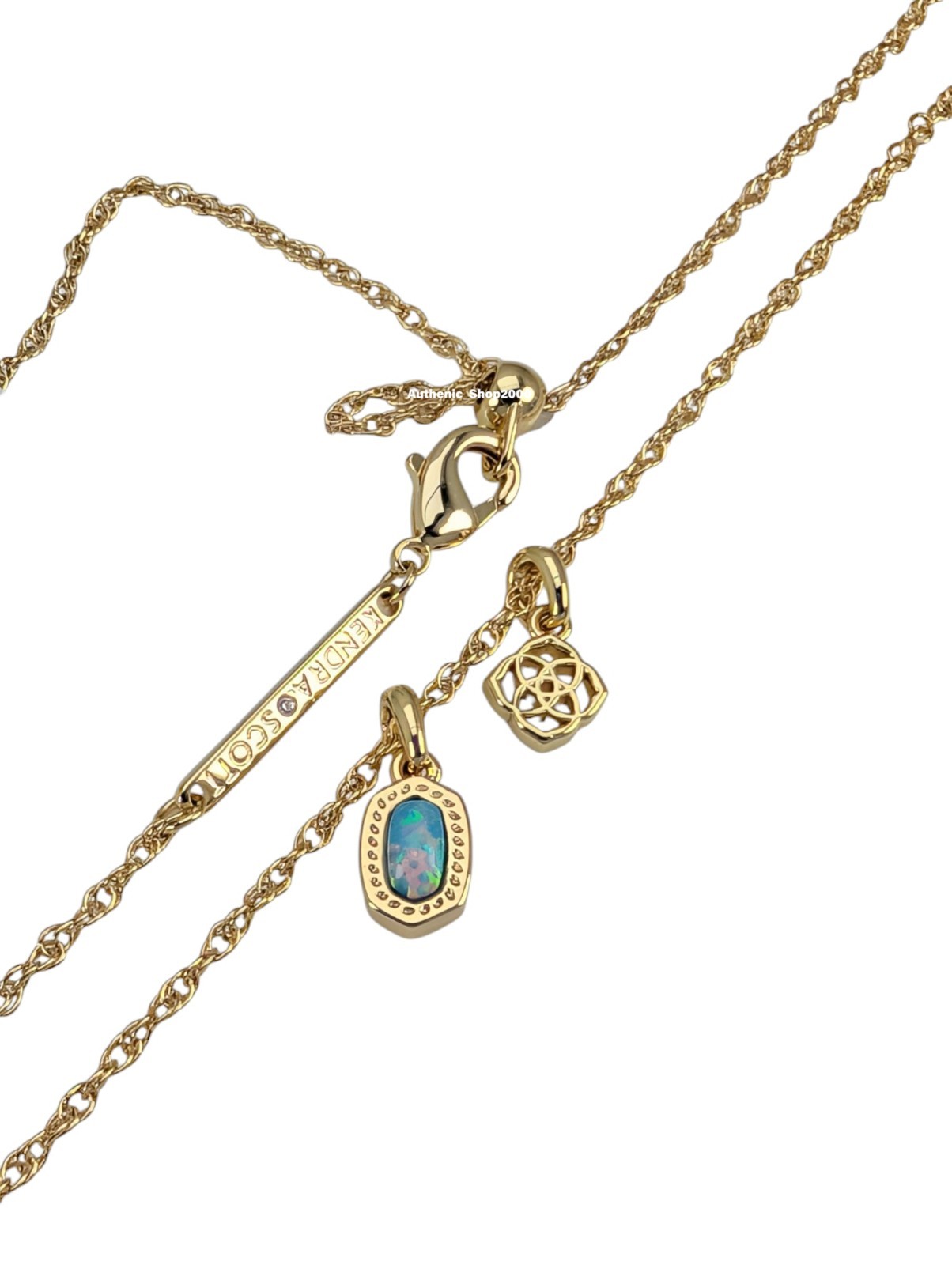 NEW 100% Authentic KENDRA SCOTT Blue Lab Opal Mini Elisa Dira Gold Necklace