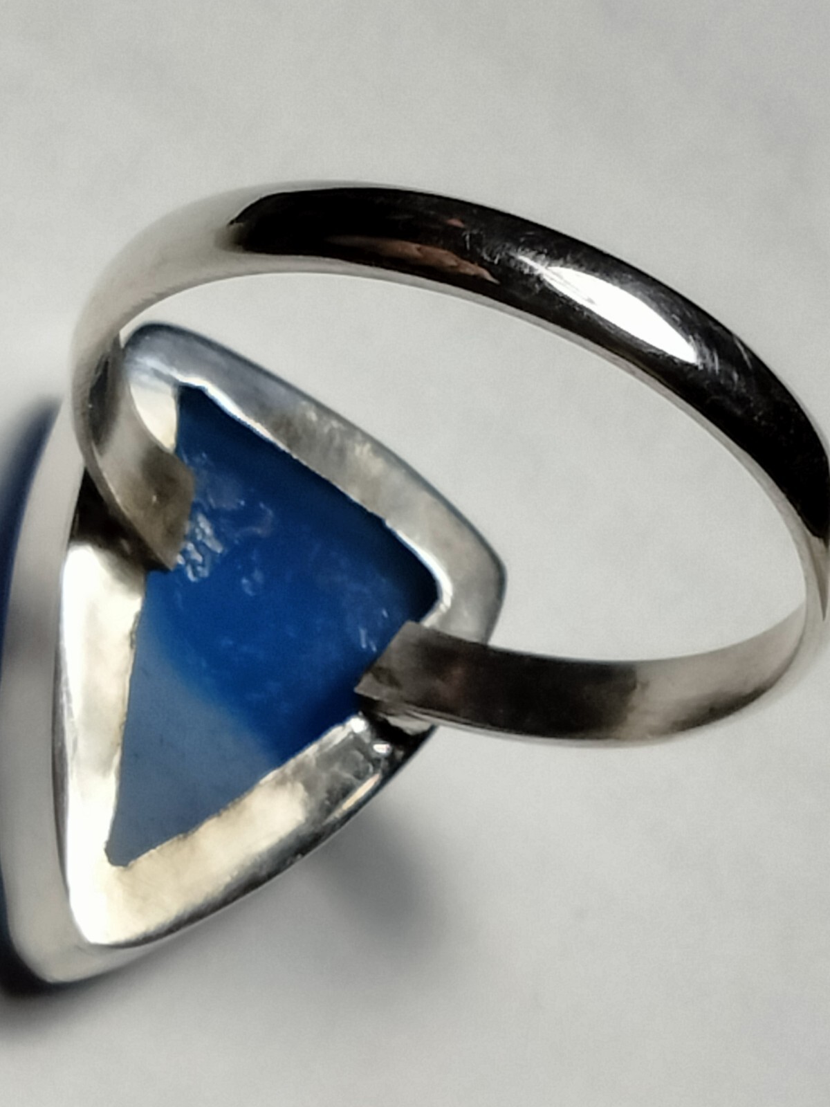LUSCIOUS SEA BLUE CHALCEDONY IN STERLING SILVER.925 RING SIZE 8.75-9.0!