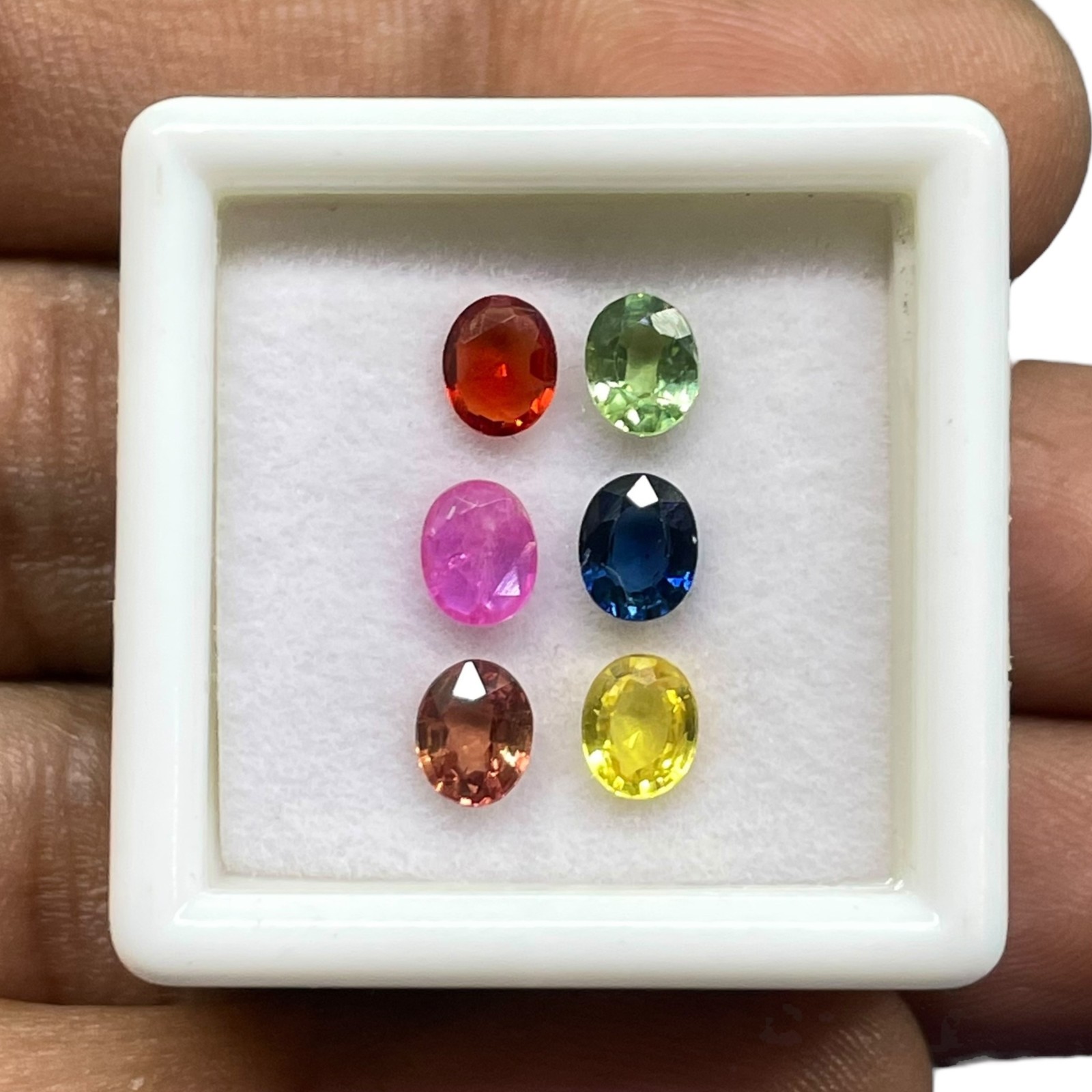 6 Pcs Natural Multi Sapphire 5x4mm Oval Cut Dazzling Loose Gemstone Lot 2.60 Cts