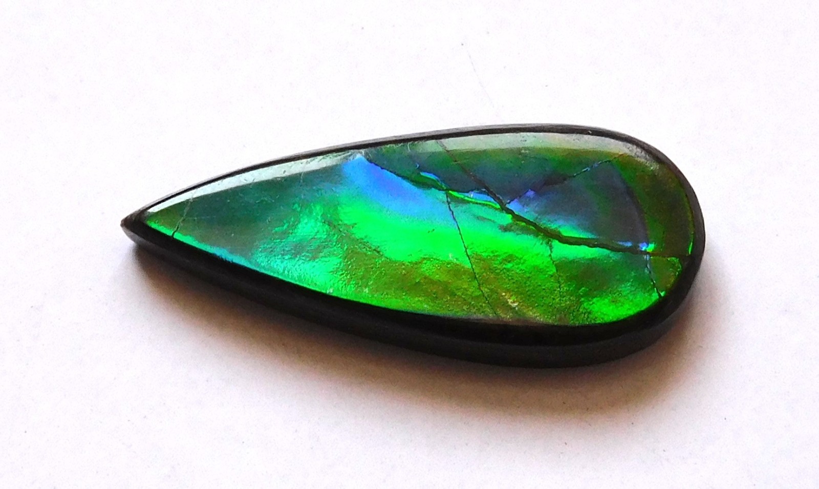 6.40 Ct Natural Canadian Ammolite Cabochon Loose Gemstone 22X9X3.5MM LE20