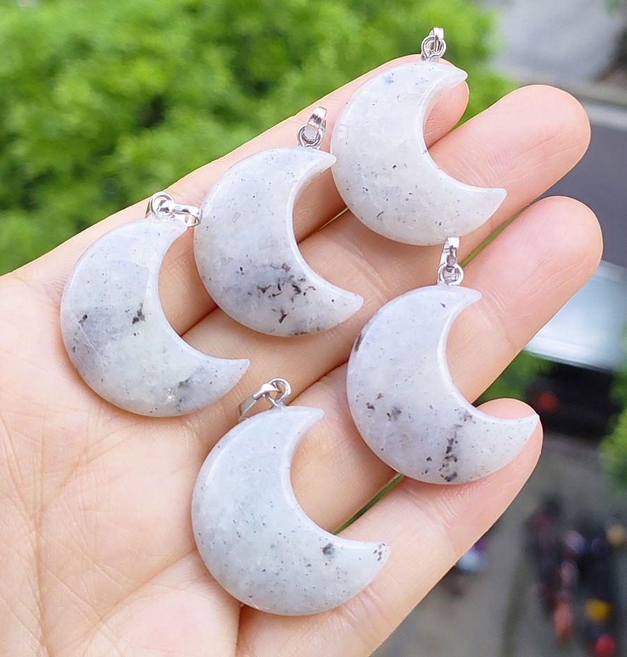 10pcs Labradorite Gems Moon Pendants stone Chakra Reiki Amulet
