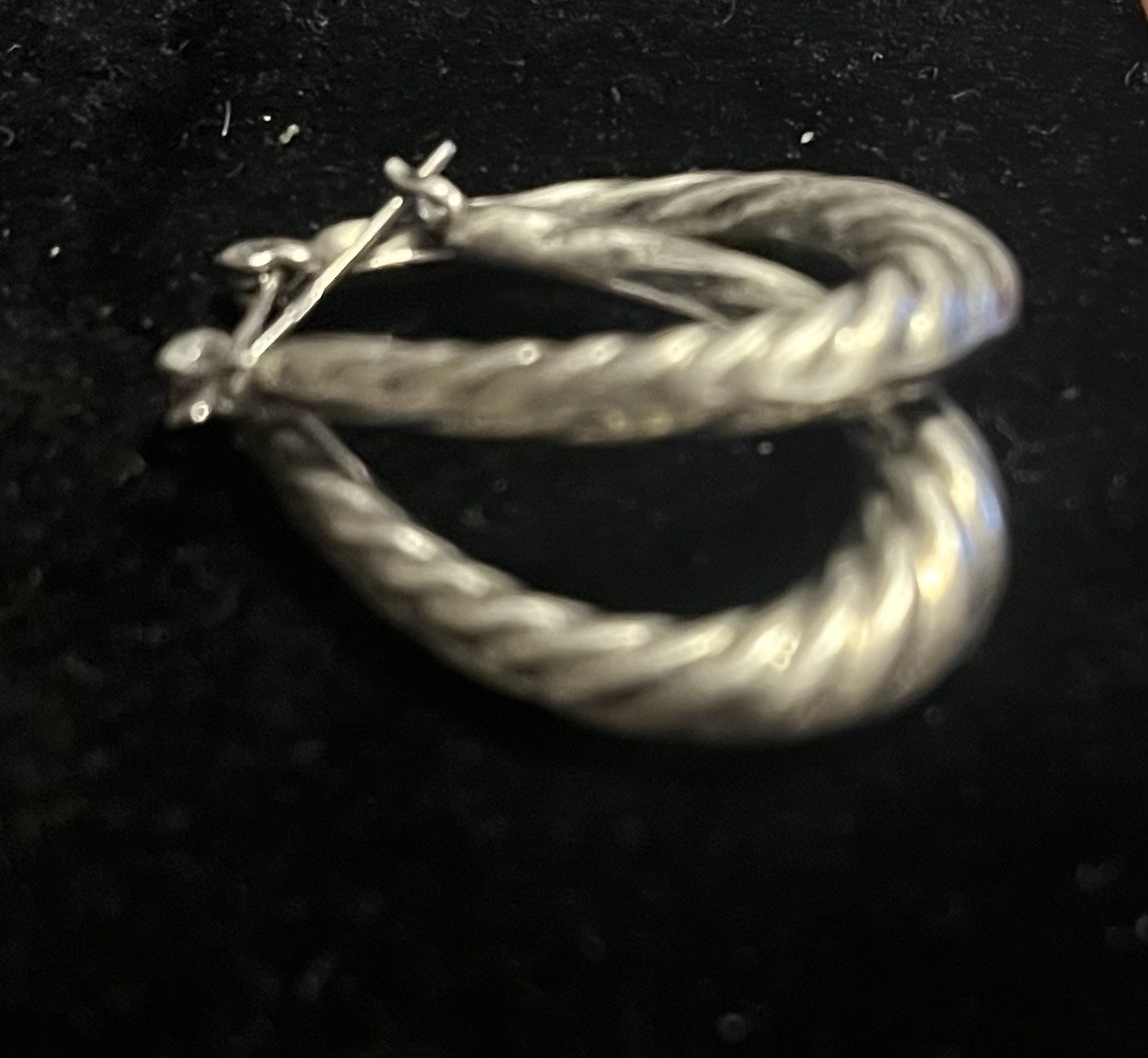 925 Sterling Silver Twist Hoop Earrings 1 1/4 Inch Long 7/8 Inch Wide
