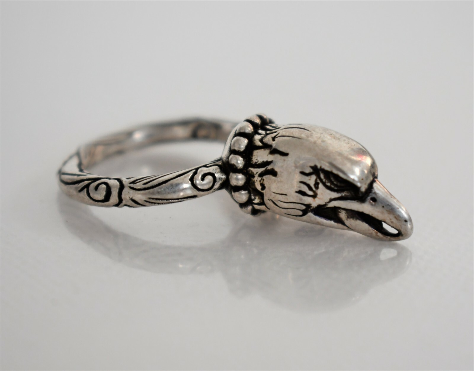 🆕GUCCI *ANGER FOREST* EAGLE HEAD .925 STERLING SILVER Men’s Ring IT-25 US-11