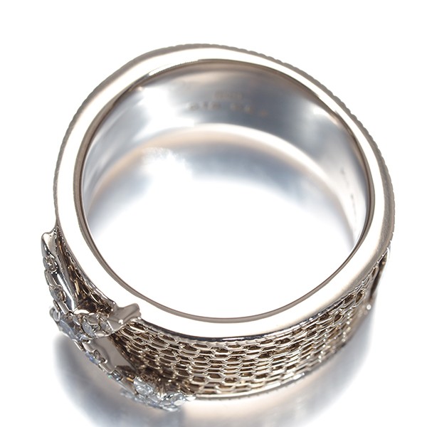 Auth KASHIKEY Ring Diamond 0.18ct/0.03ct Naked US6-6.25 18K BG/Pt 900