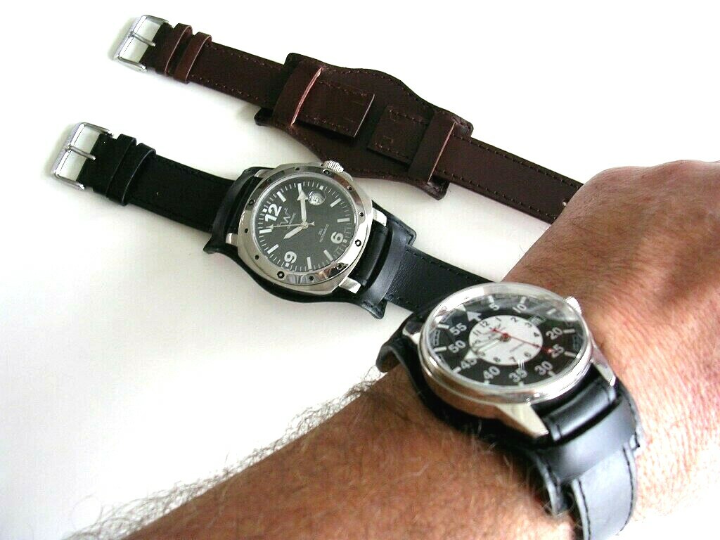 Bund Open End Leather watchband Military strap IW SUISSE 10 12 14 16 18 19 20 22