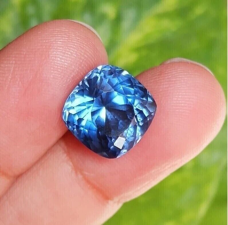 14.85 Ct Natural Flawless Blue Ceylon Sapphire Cushion Certified Loose Gemstone