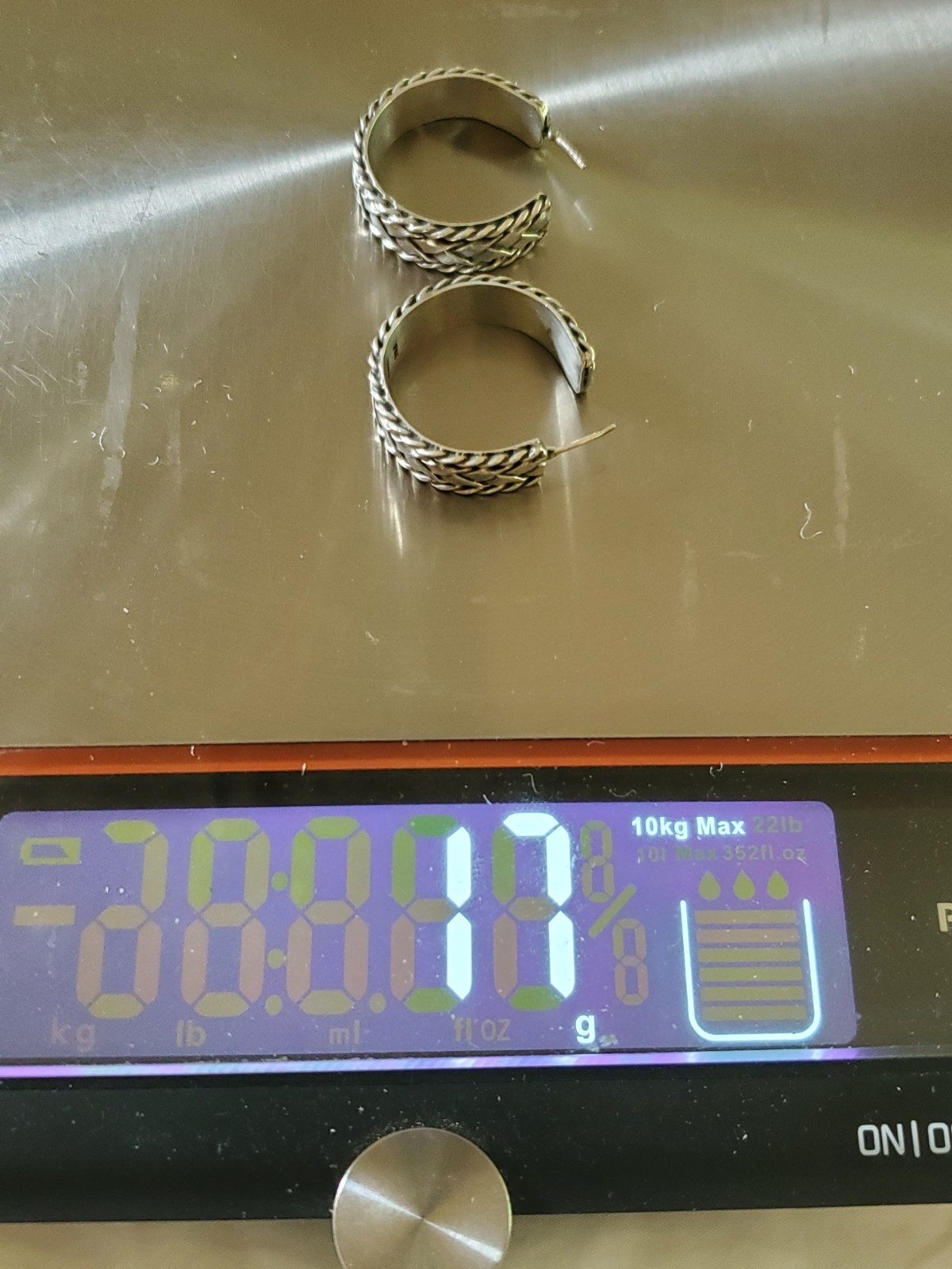 Mexican solid silver 925 basket weave hoop errings