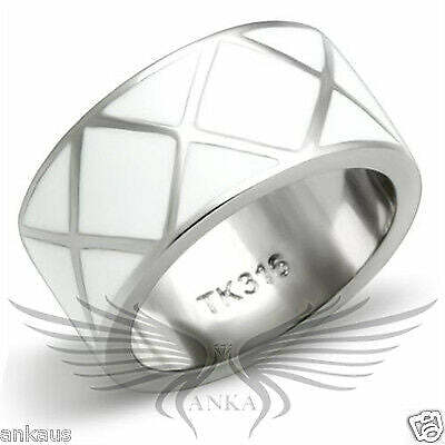 Elegant Design White Epoxy Fashion Ring No Stone 5 6 7 9 10 Tk219