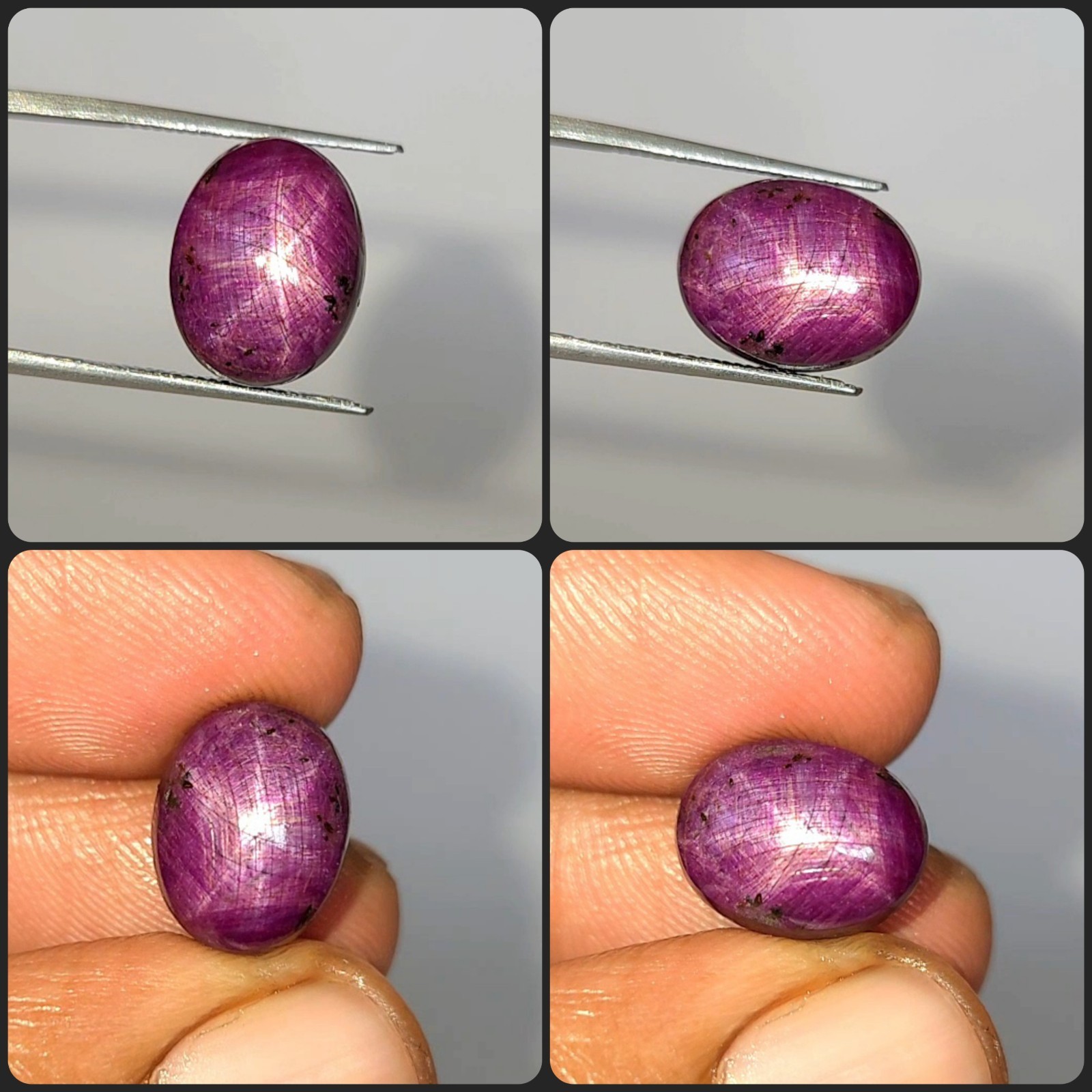 Natural 14.85 Ct Star Ruby Red Oval untreated Cabochon Loose Gemstone