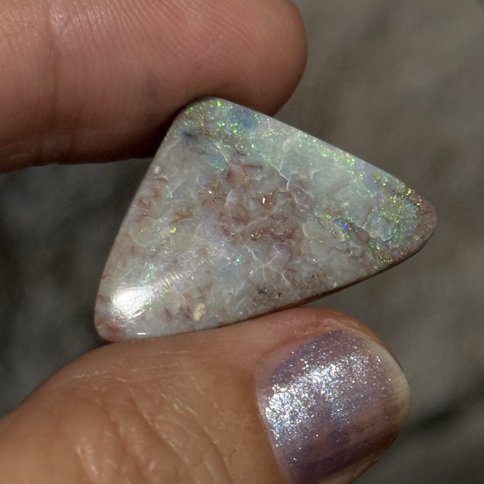 11.6ct 29x18x3.5mm Unique Mintabee Australian Opal Triangle Cabochon Gem
