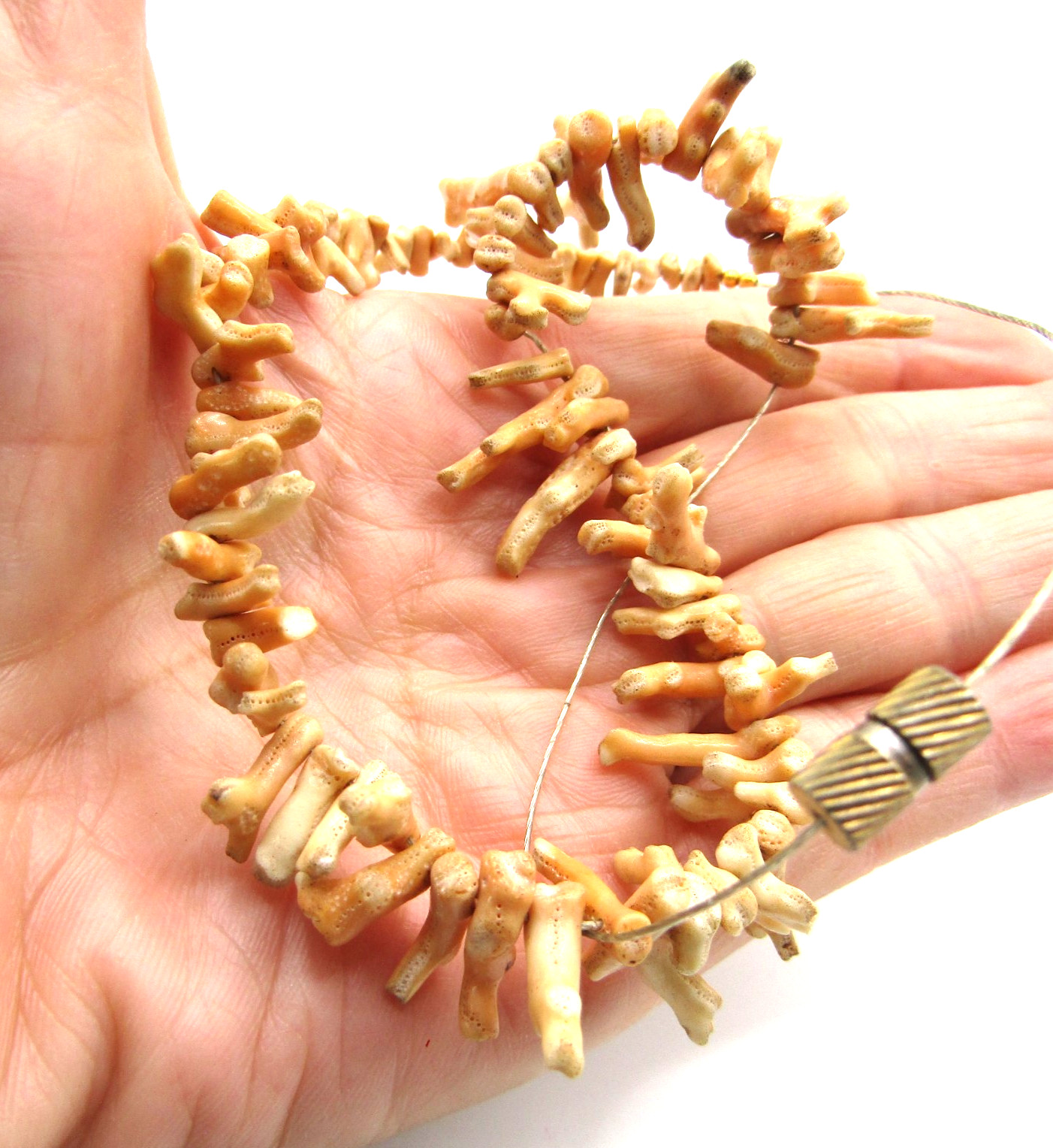 Vintage Unrefined Sea Coral Branch Necklace Strand 5 to 20mm 18 inch
