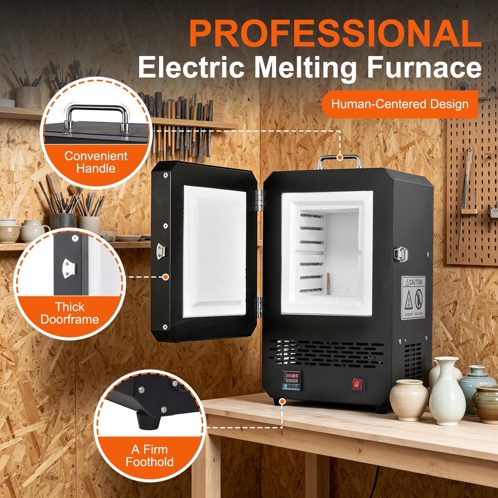 Tabletop Kiln Melter 1500W Electric Melting Furnace for Wax Casting Metal USA