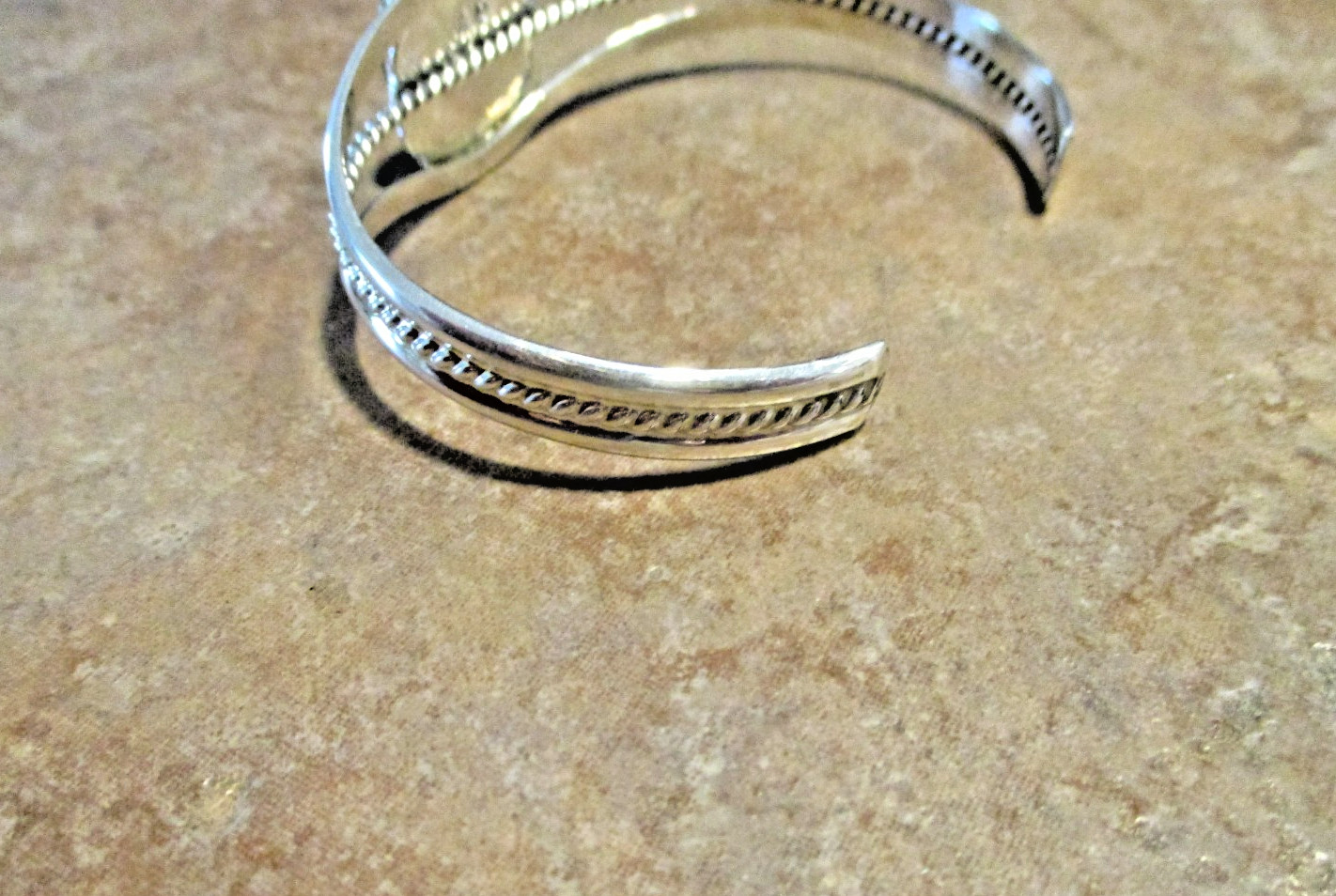 Contemporary Navajo Sterling Silver PREMIUM TURQUOISE Bracelet Signed AC