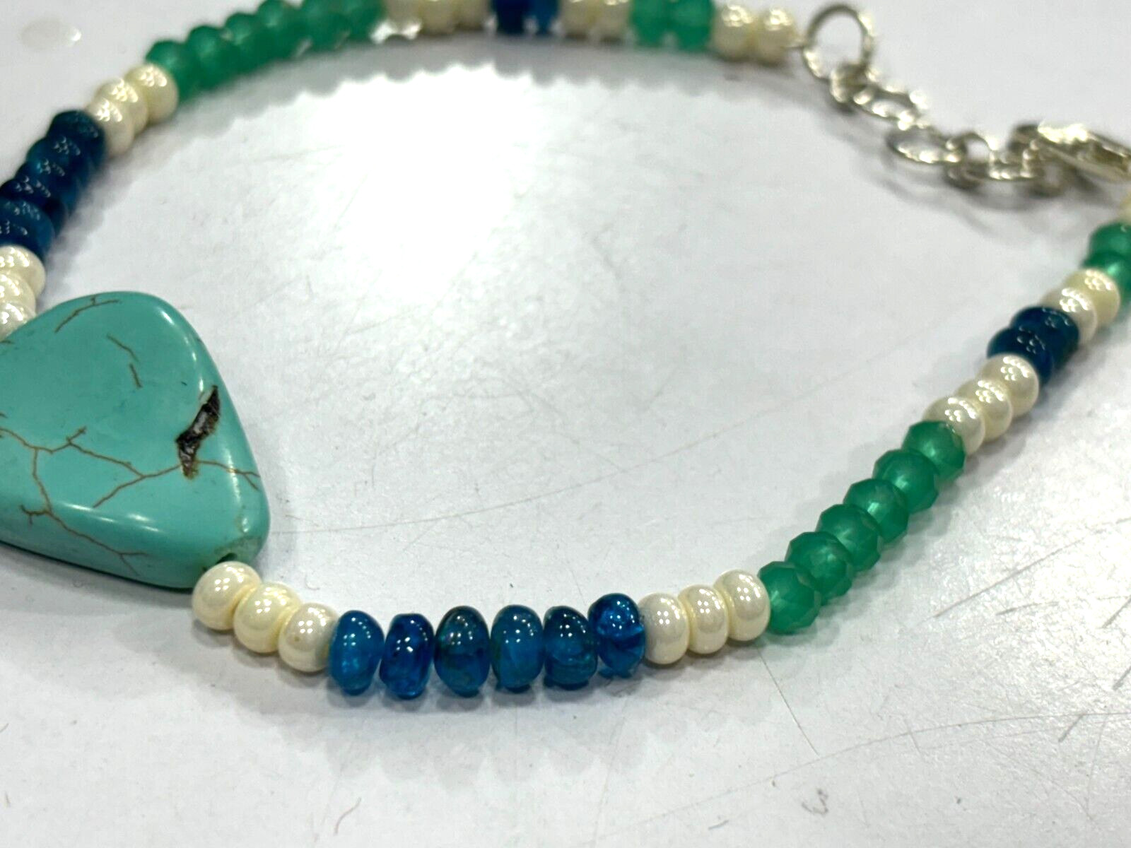 MULTI ROUNDELLE STONE WITH TUMBLED GEMSTONE BEADS 7″INCH 1 BRACELET