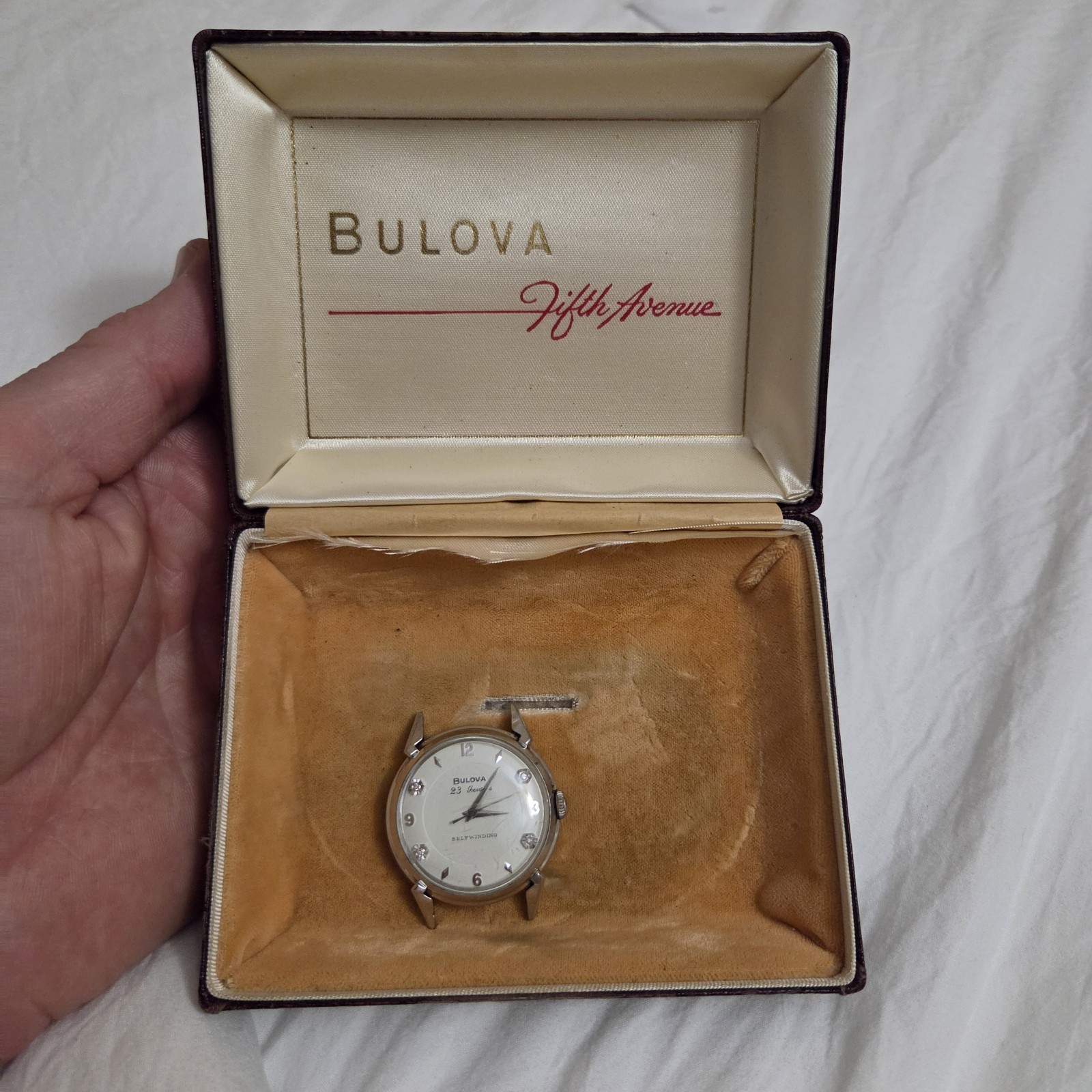 Bulova 23 Jewels Self-Winding Dress Watch Gold Filled Diamond Markers