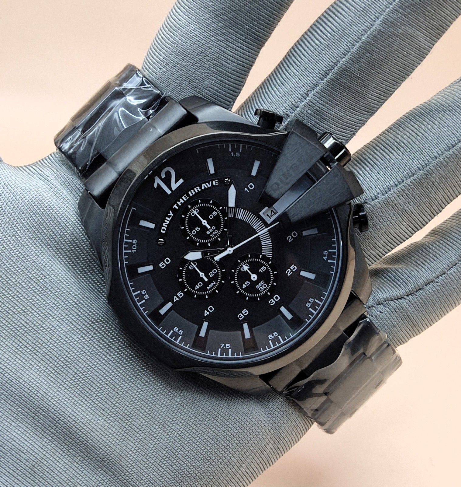 Luxury Diesel Only The Brave 10 Bar Black Dial Refurbished Men’s Wrist Watch