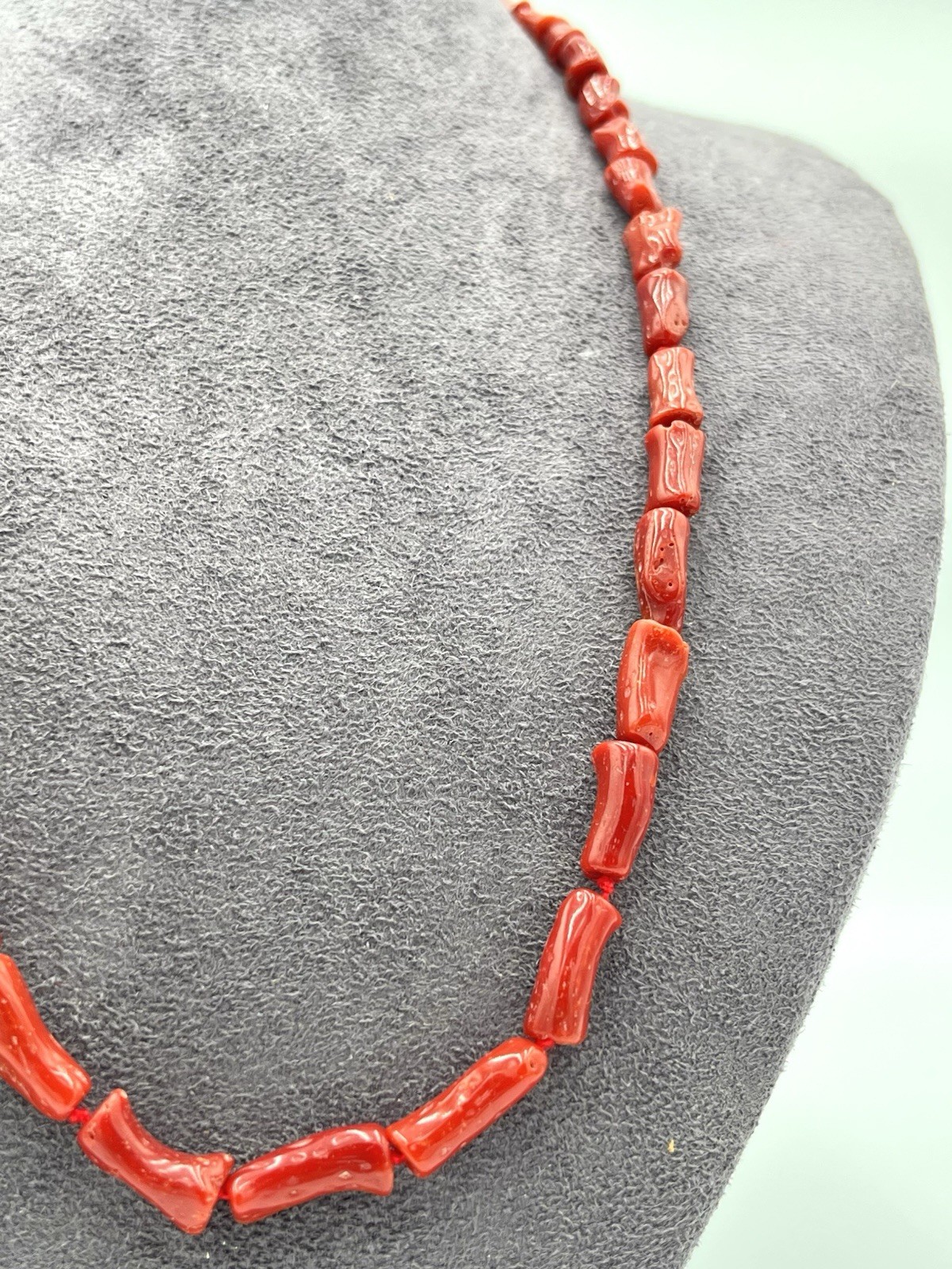Natural Mediterranean Red Coral Necklace 65cm 39.7g Cannettoni Made In Italy
