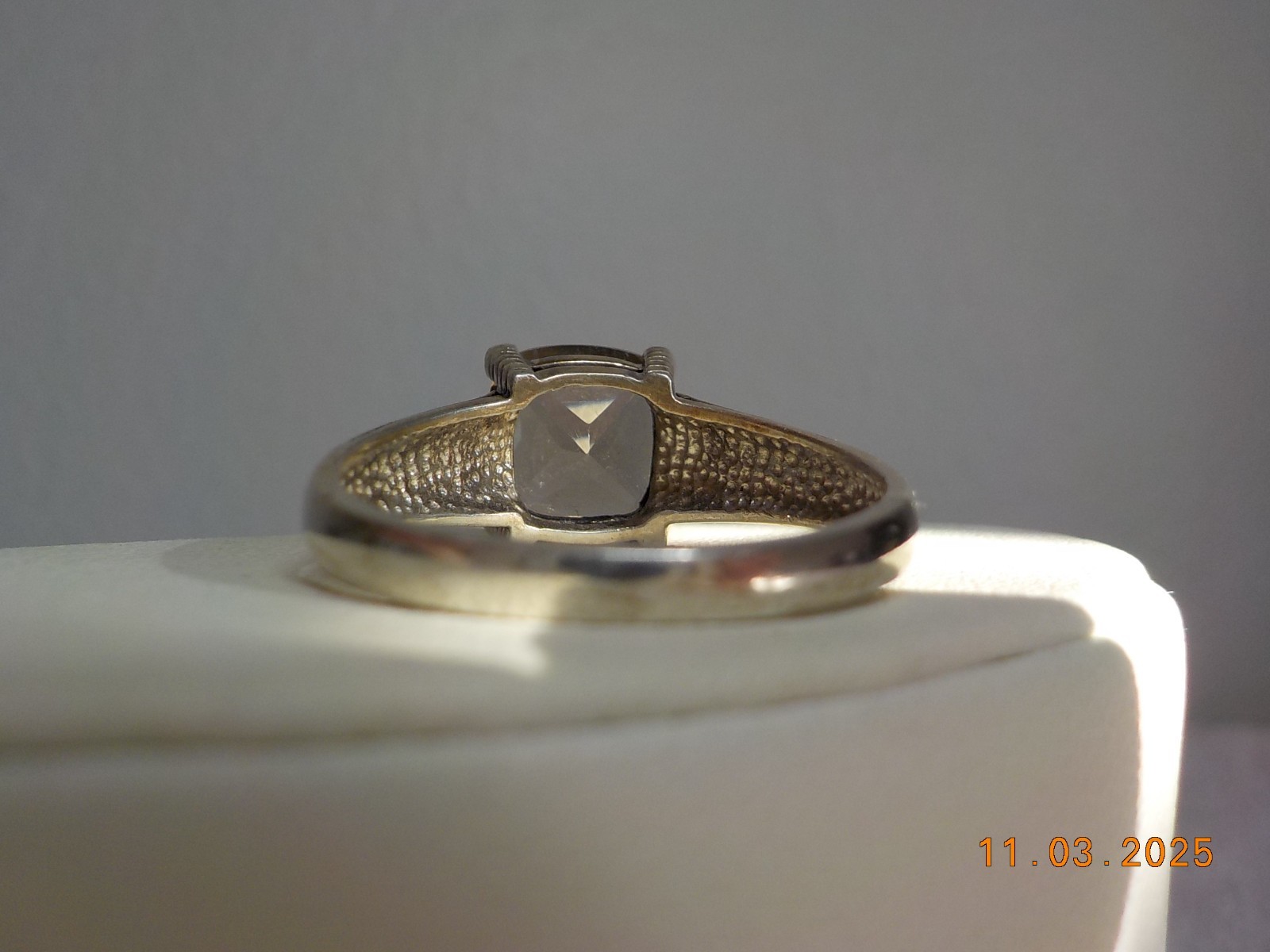 DESIGNER SIGNED “A” 925 FANCY CATHEDRAL SET RING 3 CT SMOKEY TOPAZ? SZ 11