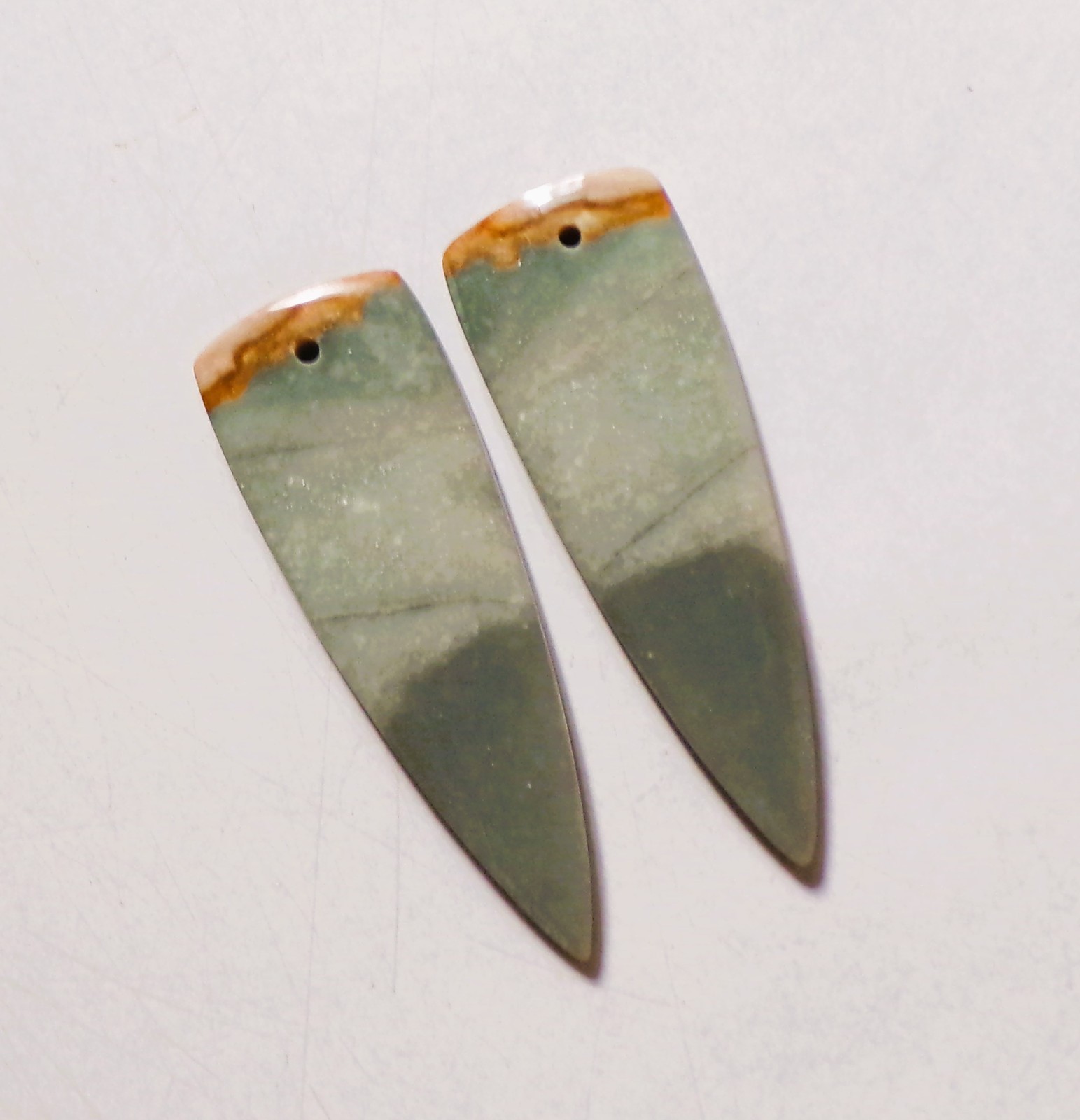 36.10 Cts Natural Polychrome Jasper Drilled Cabochon Pair Gemstone 44X15MM 41
