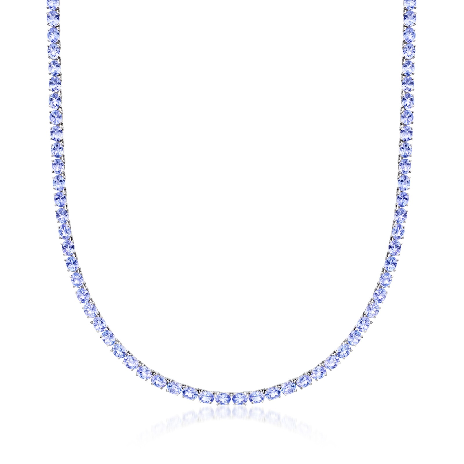 Ross-Simons 20.00 ct. t.w. Tanzanite Tennis Necklace in Sterling Silver