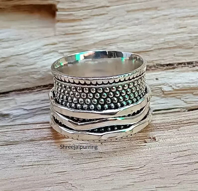 925 Sterling Silver Spinner Band Ring Statement Ring Handmade Ring All size Dk 2