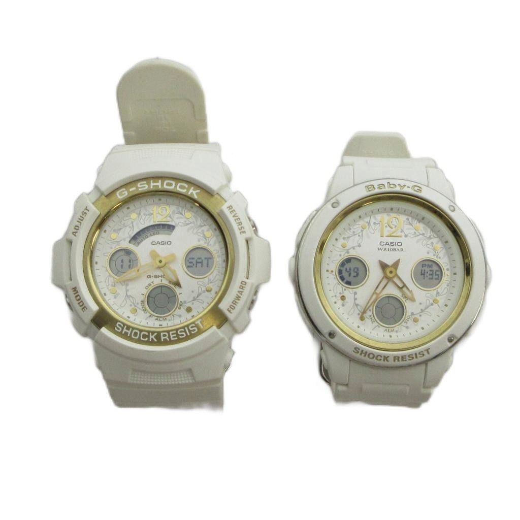 Casio G-Shock AW-590LG BGA-150LG Unisex White Quartz 40mm Steel Watch