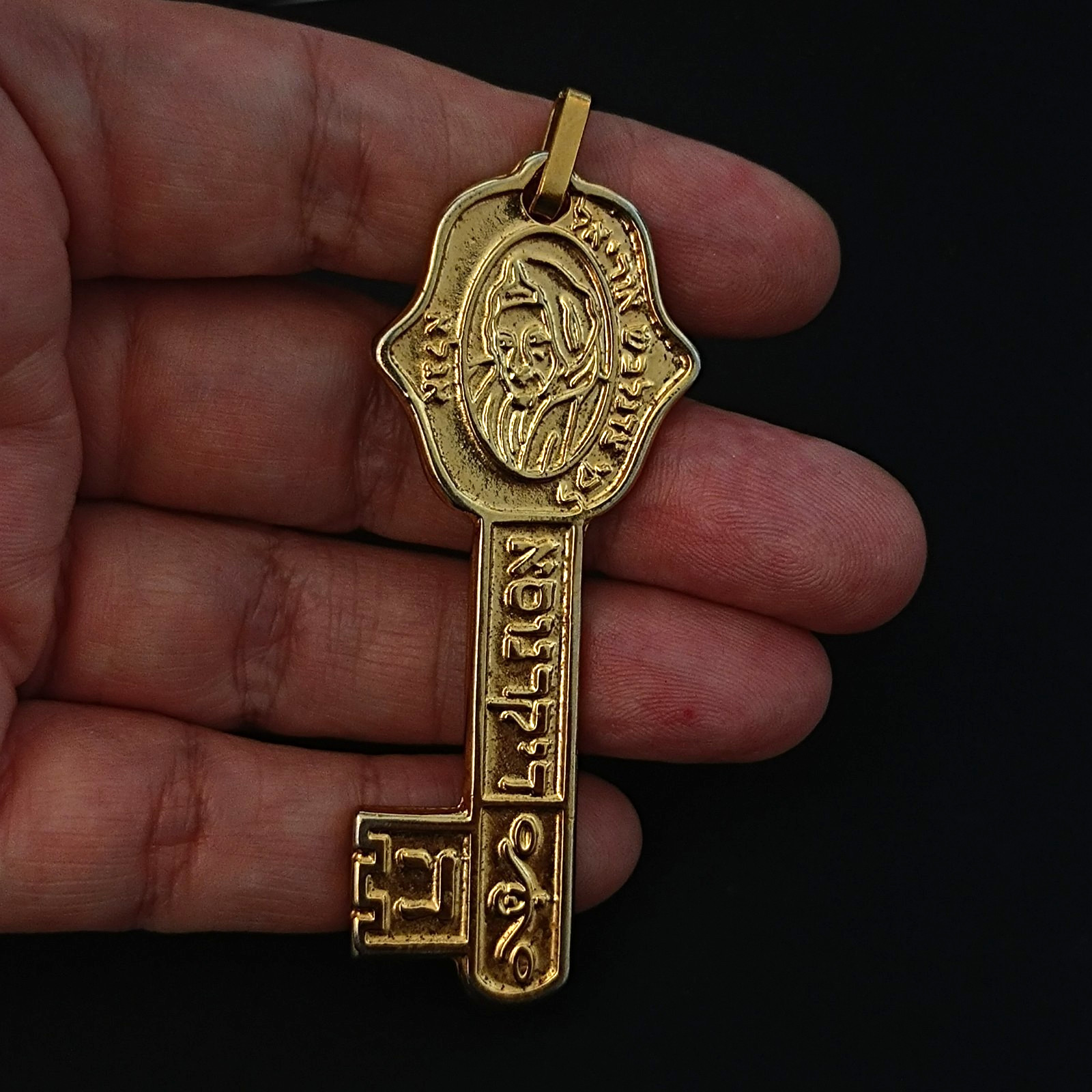 Jewish Kabbalah Key Pendant Hamsa Protection Health Amulet Hebrew Large Gift