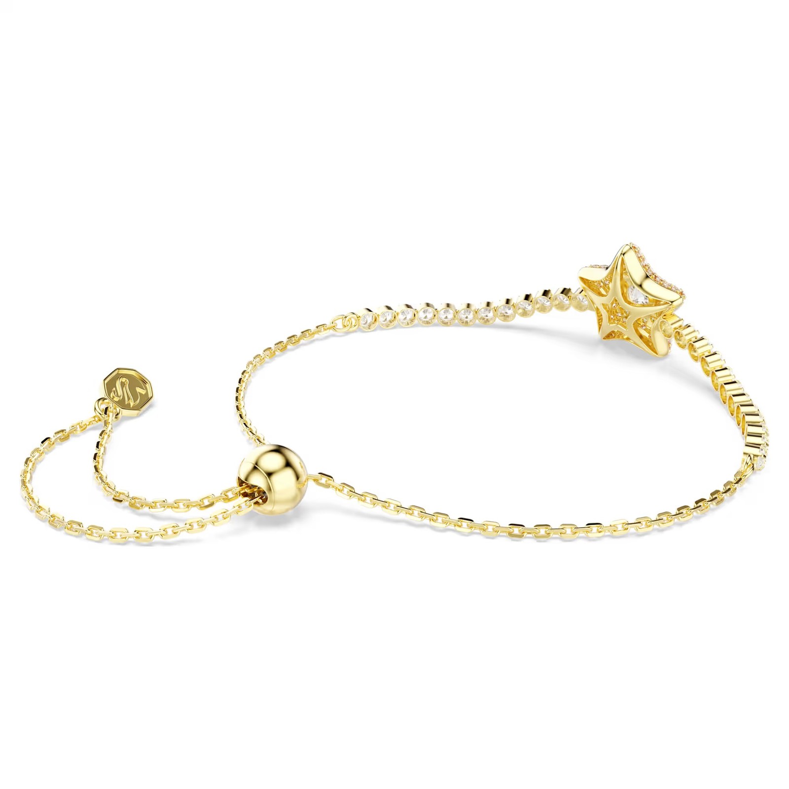 Swarovski Sublima Bracelet, Round Cut, Star Multicolored 18K Gold Plated 5760559
