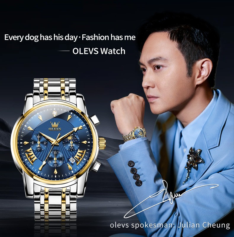 OLEVS 2892 Luminous Multifunctional Male Gift Top Quality Casual Quartz Watch