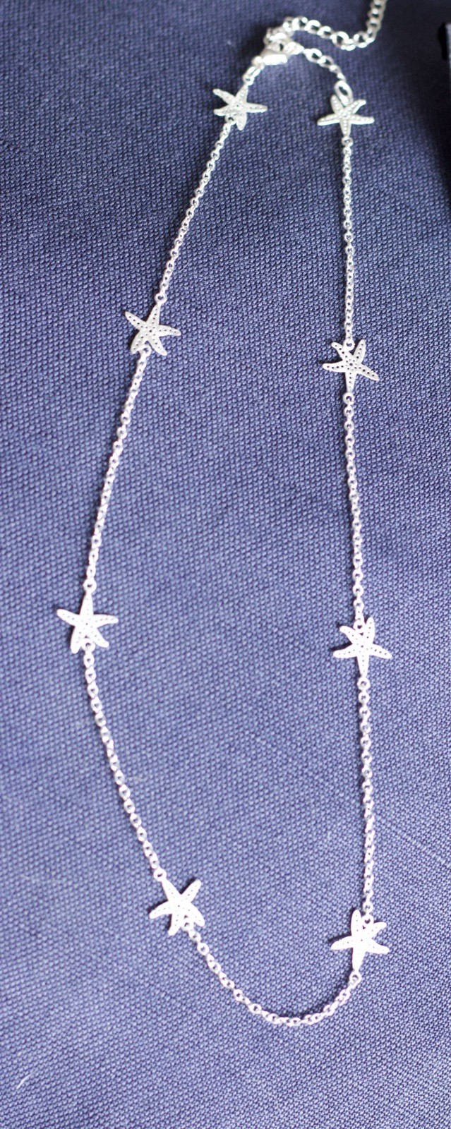 Starfish Necklace Adjustable 18 Inch To 20” Silver Finish