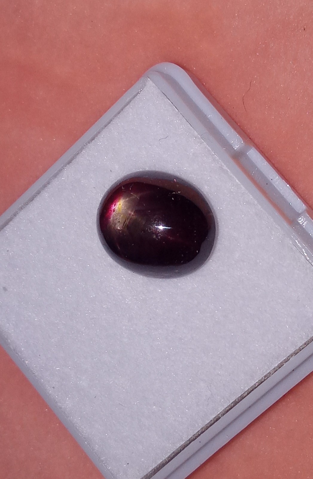 6.71ct Golden Purple & Red 6 RAY STAR RUBY Diffused OVAL Cabachocon 10.5x9x6.5mm