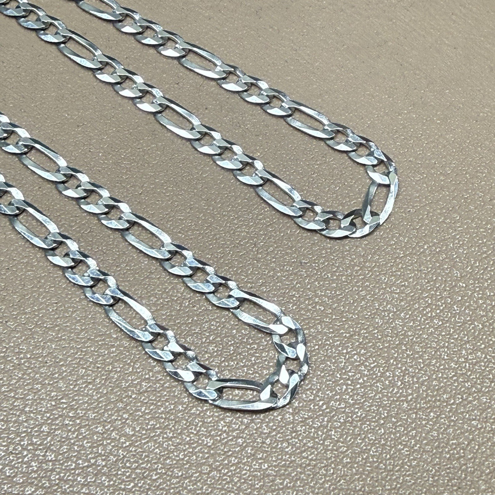 ITALY 925 Sterling Silver FIGARO Chain Necklace 18” 3.6mm